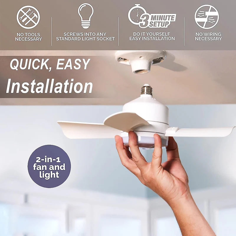 Socket FanLight Pro – 2-in-1 LED Light + Ceiling Fan (Prepaid only)
