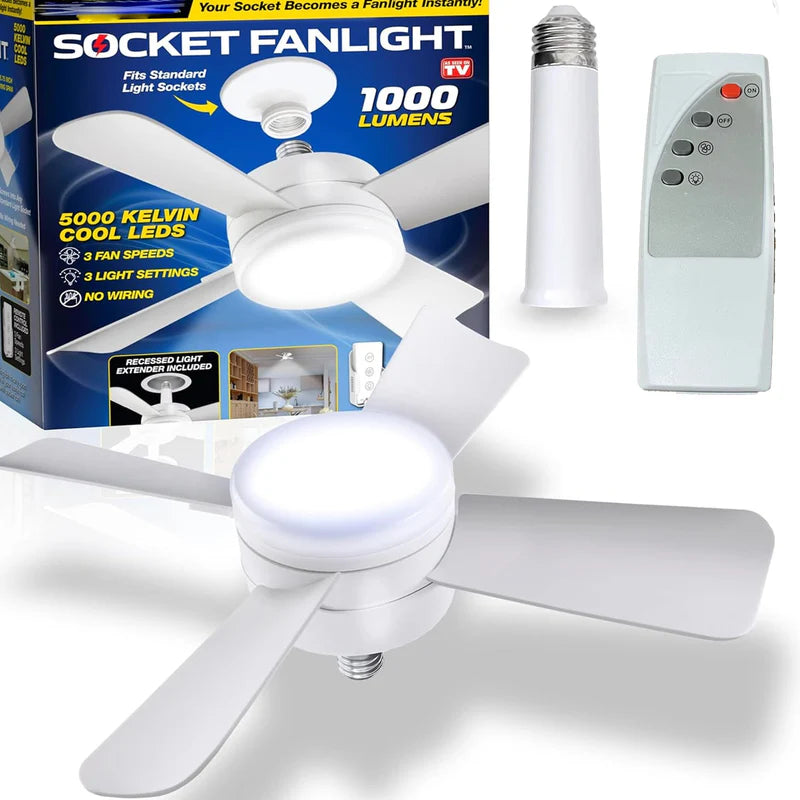 Socket FanLight Pro – 2-in-1 LED Light + Ceiling Fan (Prepaid only)