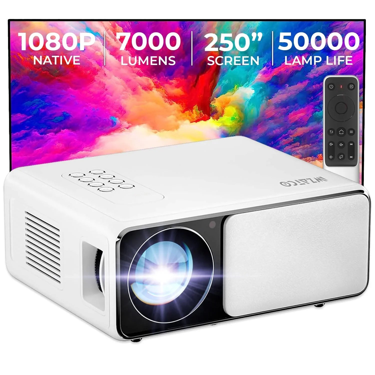 1080P Full HD Projector with 4K Support, True 420 ANSI on Screen Brightness (Best in Segment), 250" Screen | 5 Watt HiFi Speaker | Slide Lens Door (Prepaid only)