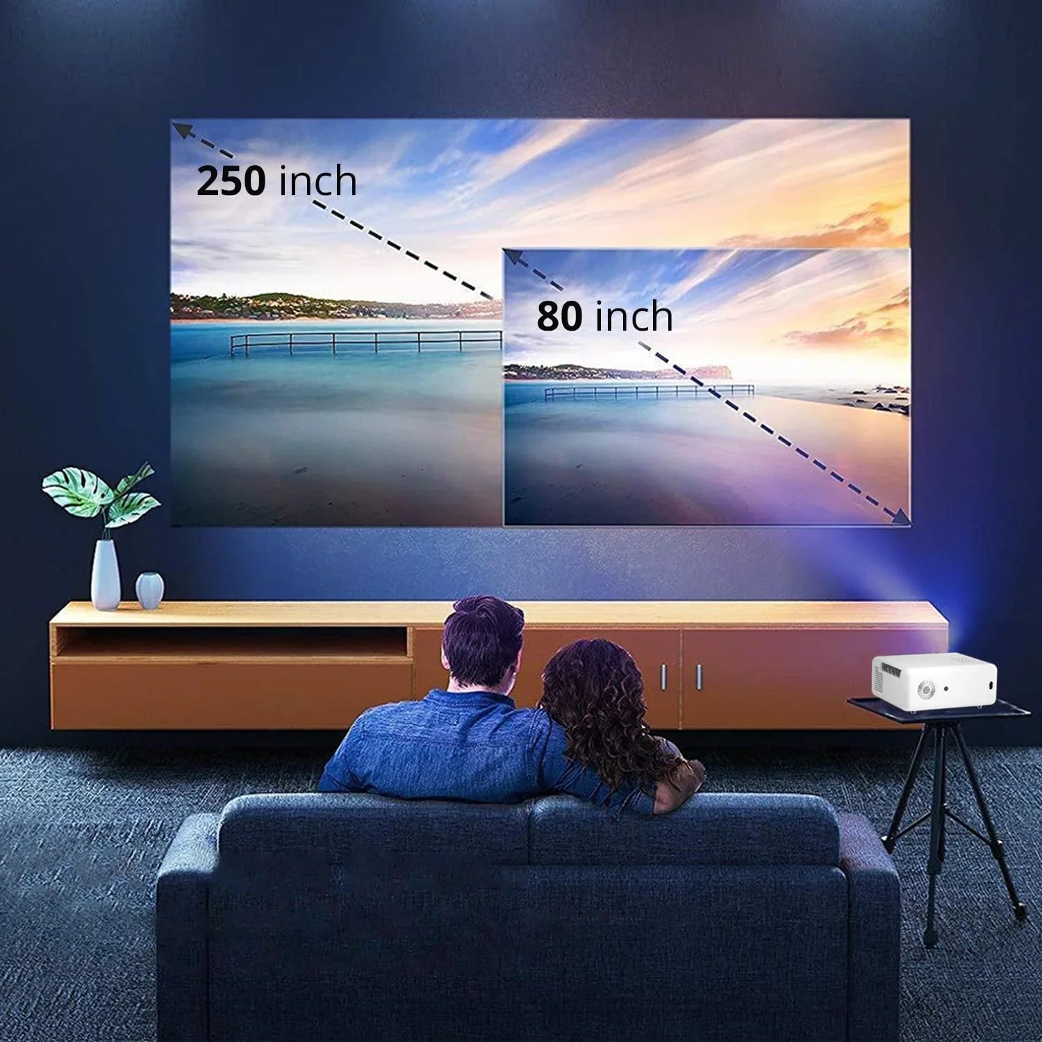 1080P Full HD Projector with 4K Support, True 420 ANSI on Screen Brightness (Best in Segment), 250