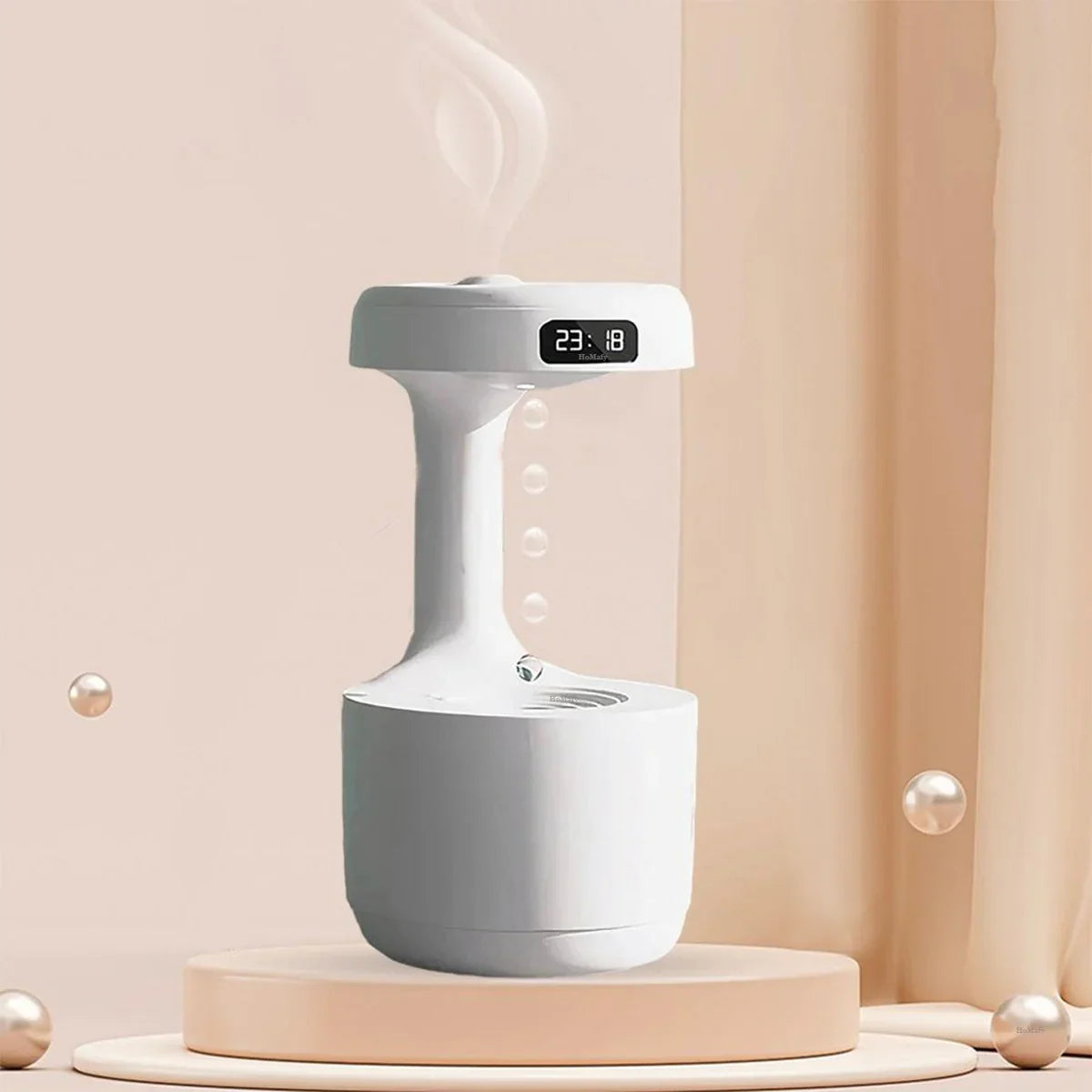 Anti Gravity Air Humidifier Anti-Gravity Water Droplet Humidifier Creative Air Aromatherapy Led Display Shutdown Protection Light Mode for Home Bedroom Office (Prepaid only)