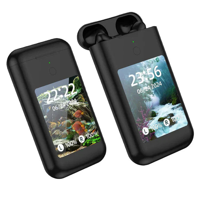 Airpods with 2.8 inch HD Touch Screen 8000mah power bank Earphones ANC & ENC Noise Reduction Wireless Earbuds (Prepaid only)