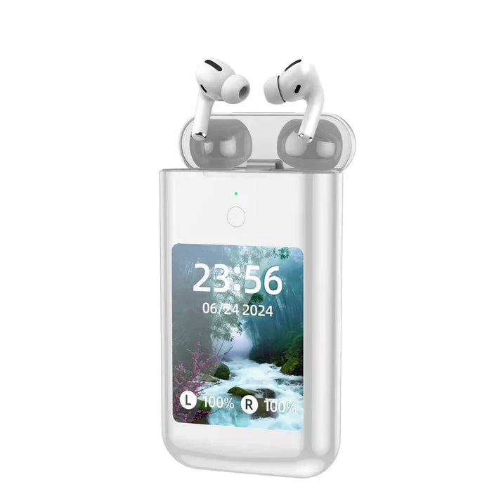 Airpods with 2.8 inch HD Touch Screen 8000mah power bank Earphones ANC & ENC Noise Reduction Wireless Earbuds (Prepaid only)