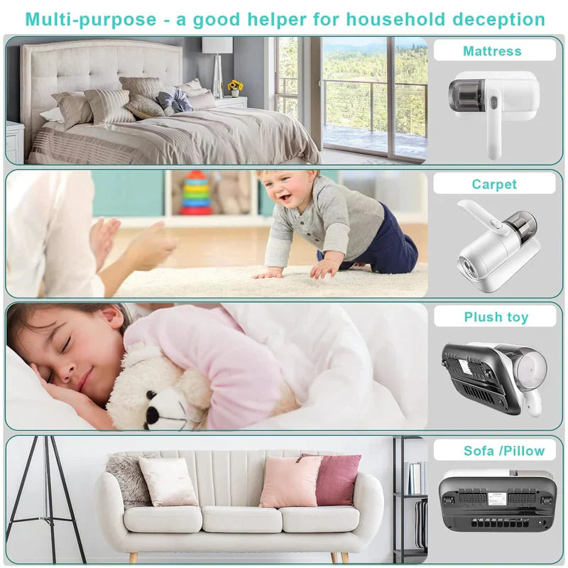 Portable Handheld Vacuum Cleaner For Bed, Car Seat, Pillows, Mattresses & Sofas (Prepaid only)