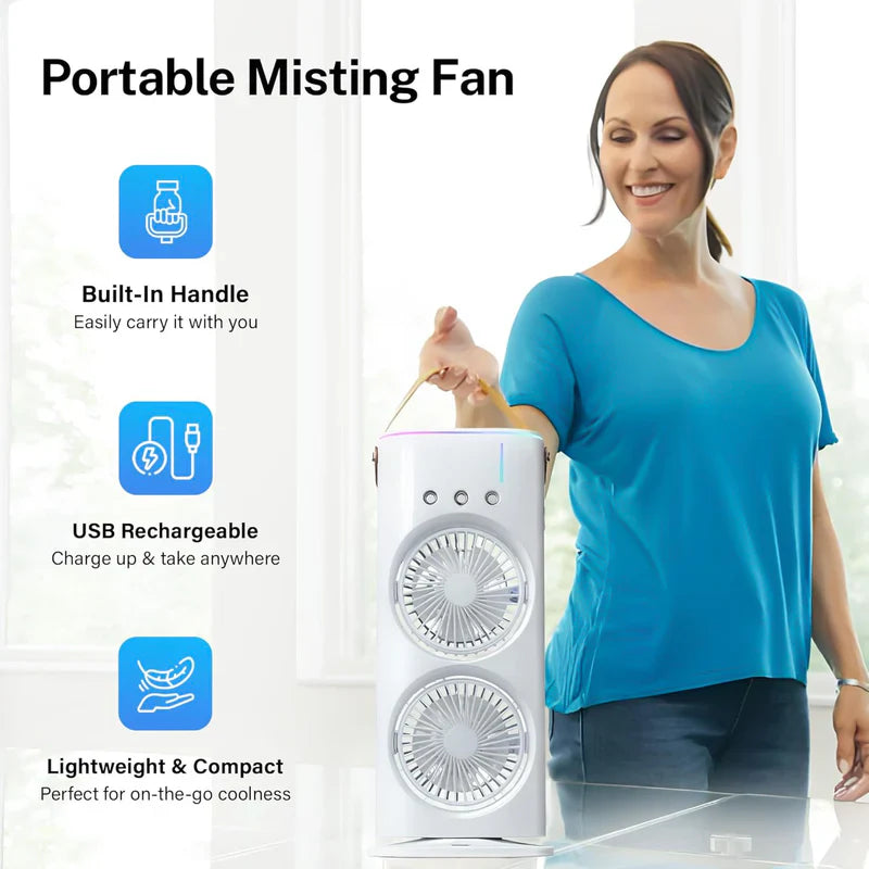 Electric Fan Desktop Double-head Powerful Air Cooler (Prepaid only)