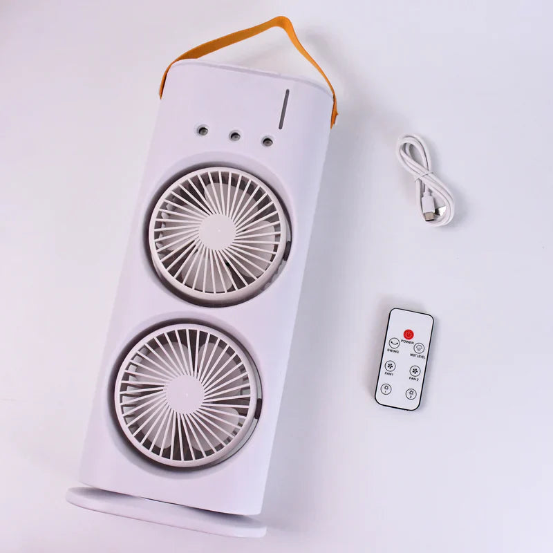 Electric Fan Desktop Double-head Powerful Air Cooler (Prepaid only)